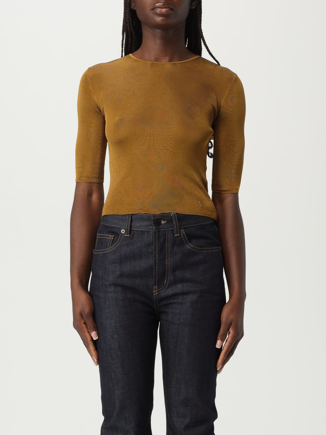 SAINT LAURENT SWEATER: Sweater woman Saint Laurent, Brown - Img 1