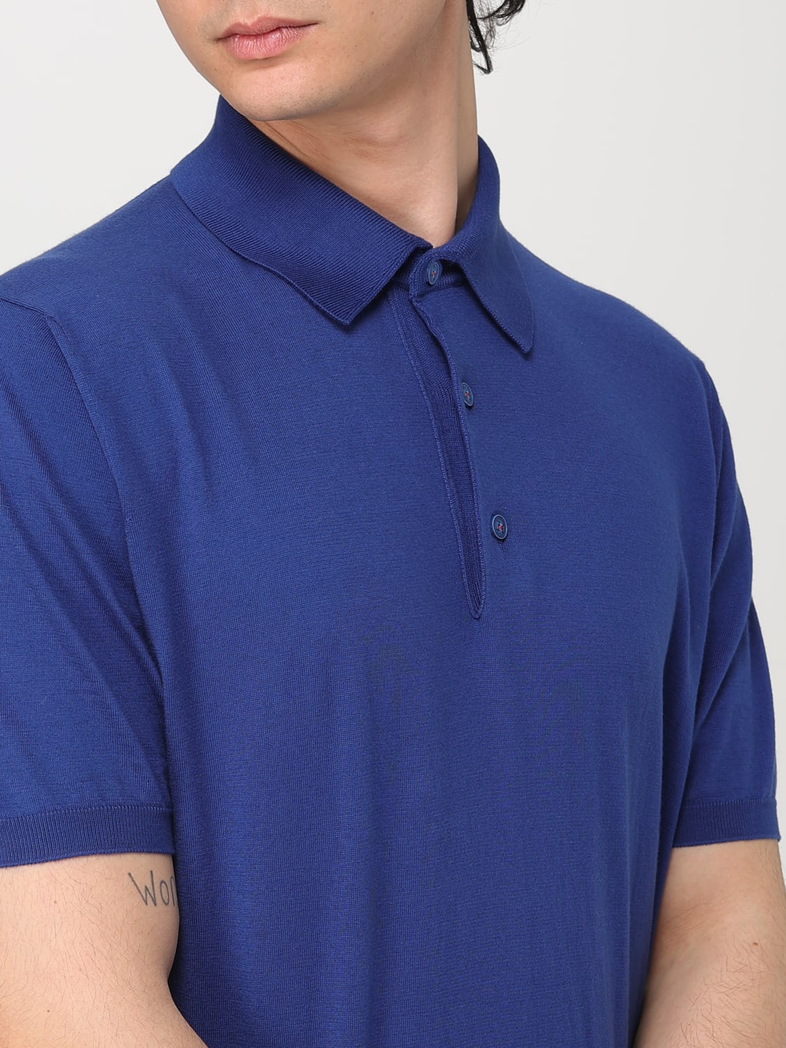 Tシャツ・カットソー KITON 25SS Blue Polo T-shirt UMK1090 K314 KITON: basic cotton polo shirt - Blue | Kiton polo shirt