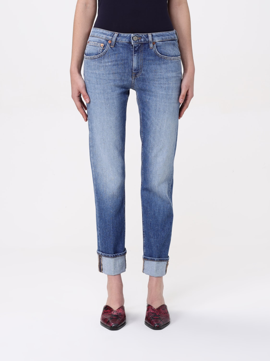 デニム・ジーパン DONDUP Women Denim Pants DP801 DSK297 J09800 Blue Coco slim-fit jeans in organic stretch denim for women, blue