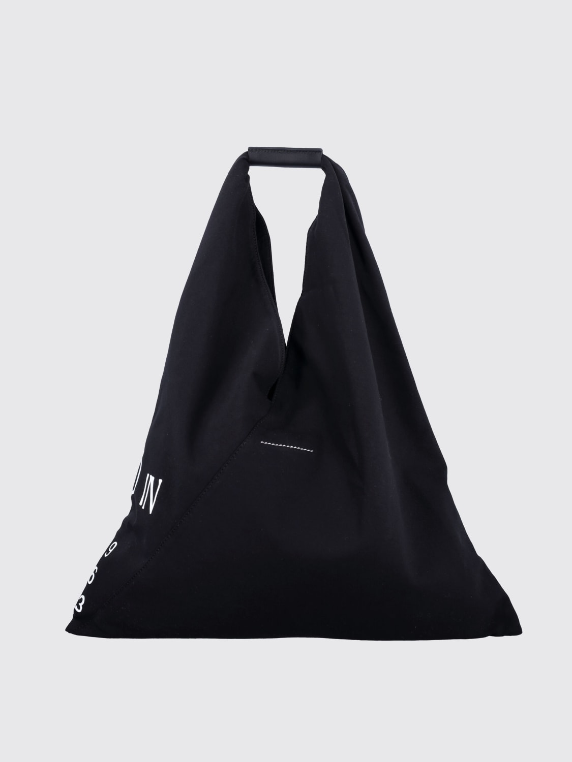 MM6 MAISON MARGIELA BORSA A MANO: Borsa Japanese MM6 Maison Margiela in cotone con stampa logo , Nero - Img 2