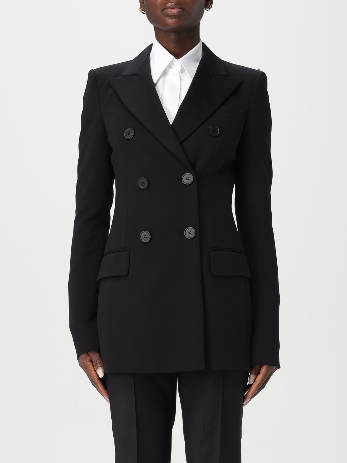 SPORTMAX BLAZER: Blazer doppiopetto Sportmax in crêpe , Nero - Img 1