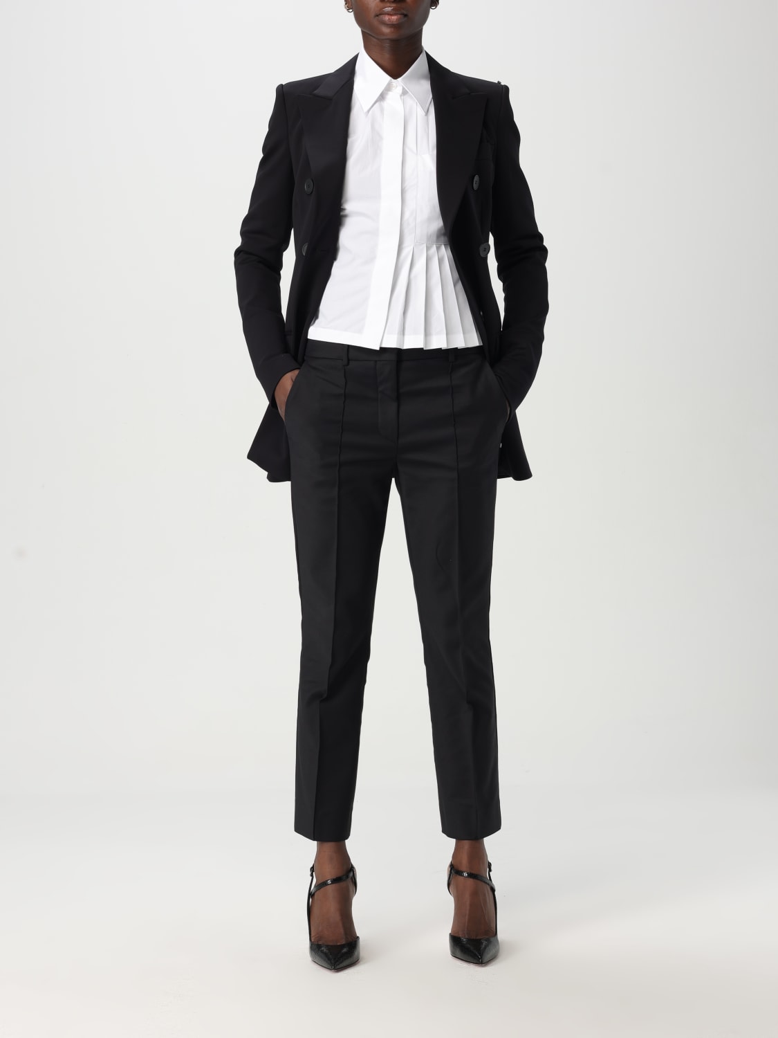 SPORTMAX BLAZER: Blazer doppiopetto Sportmax in crêpe , Nero - Img 2