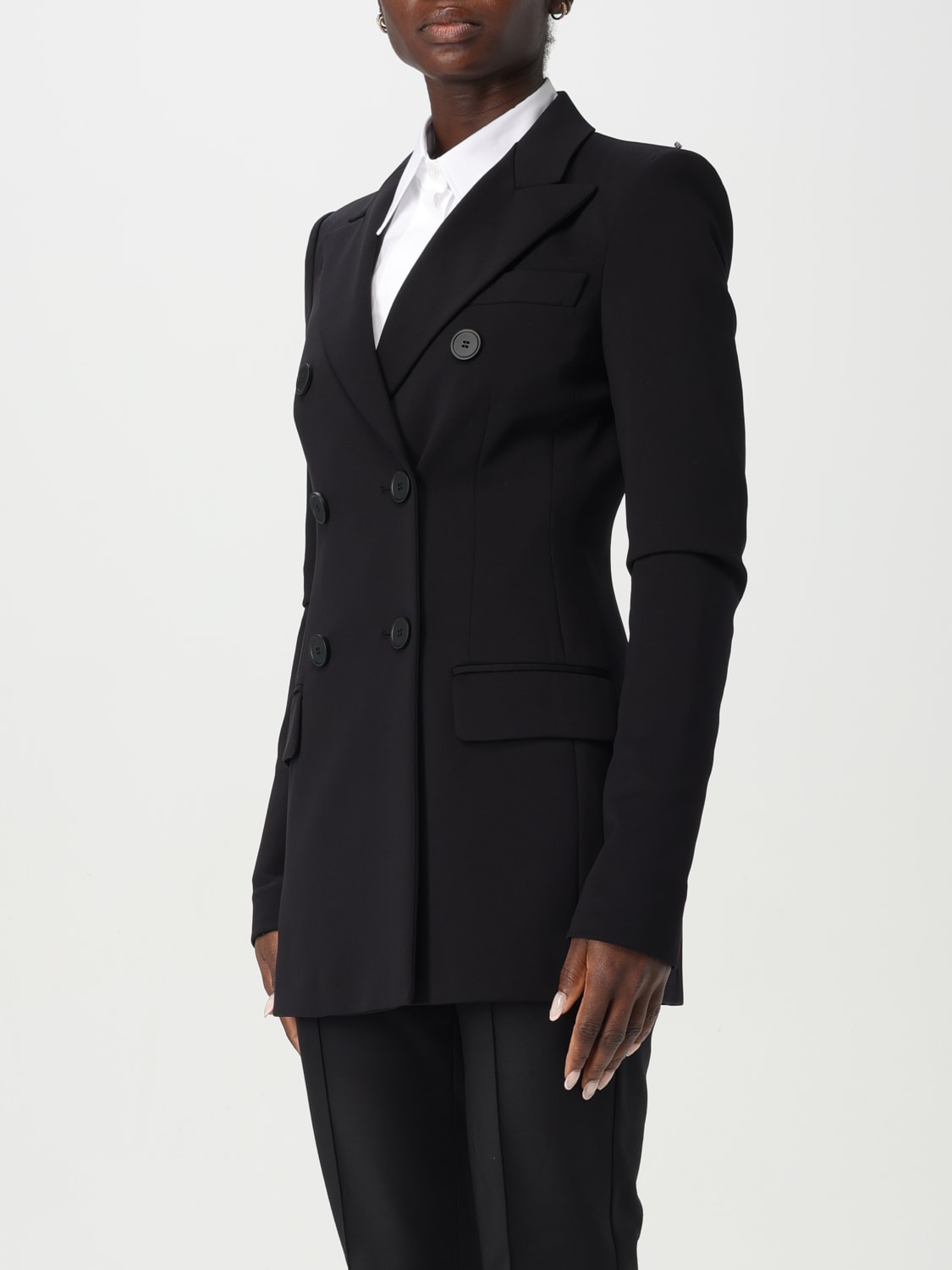 SPORTMAX BLAZER: Blazer doppiopetto Sportmax in crêpe , Nero - Img 4