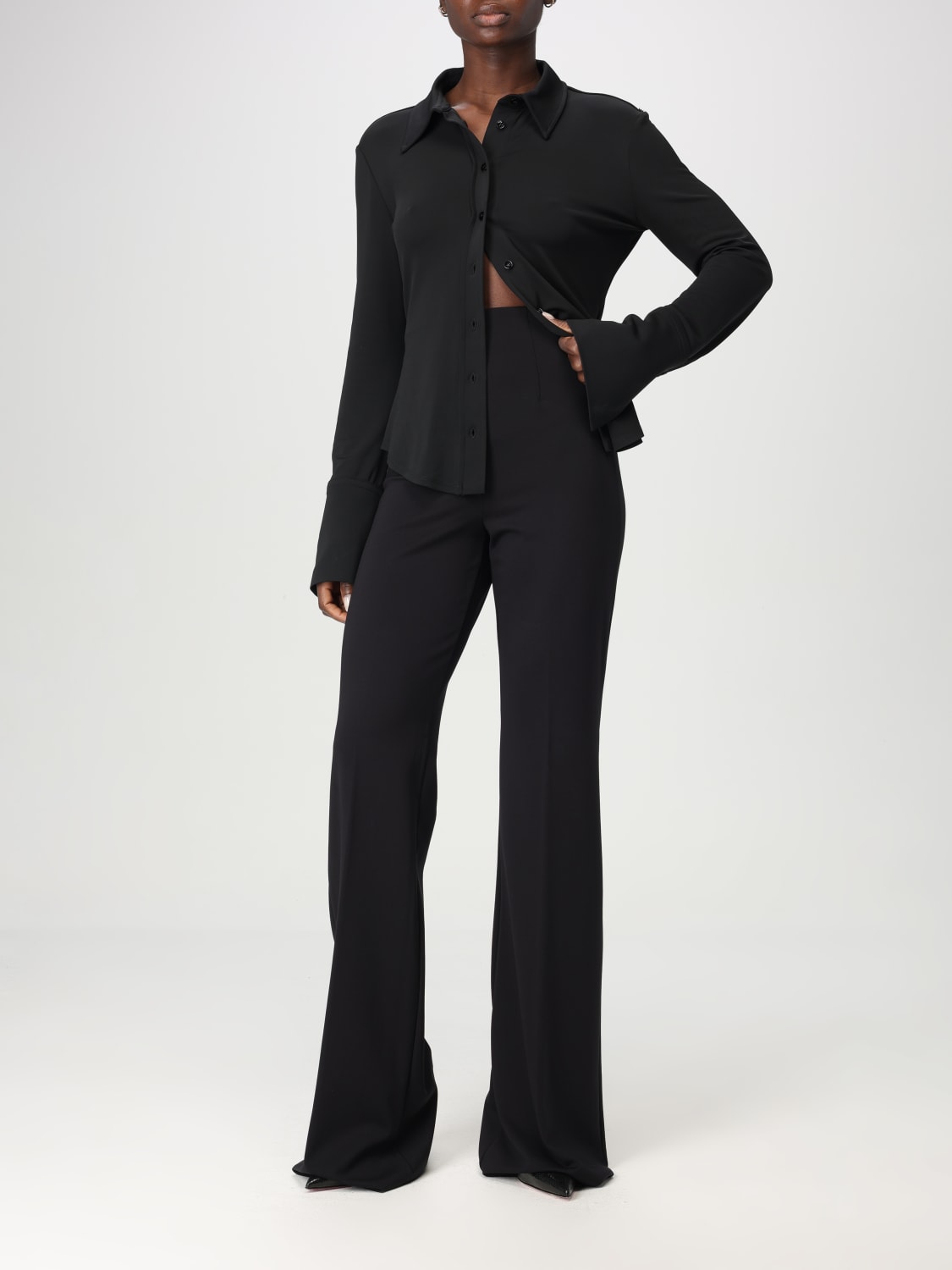 SPORTMAX CAMICIA: Camicia Sportmax in viscosa stretch , Nero - Img 2