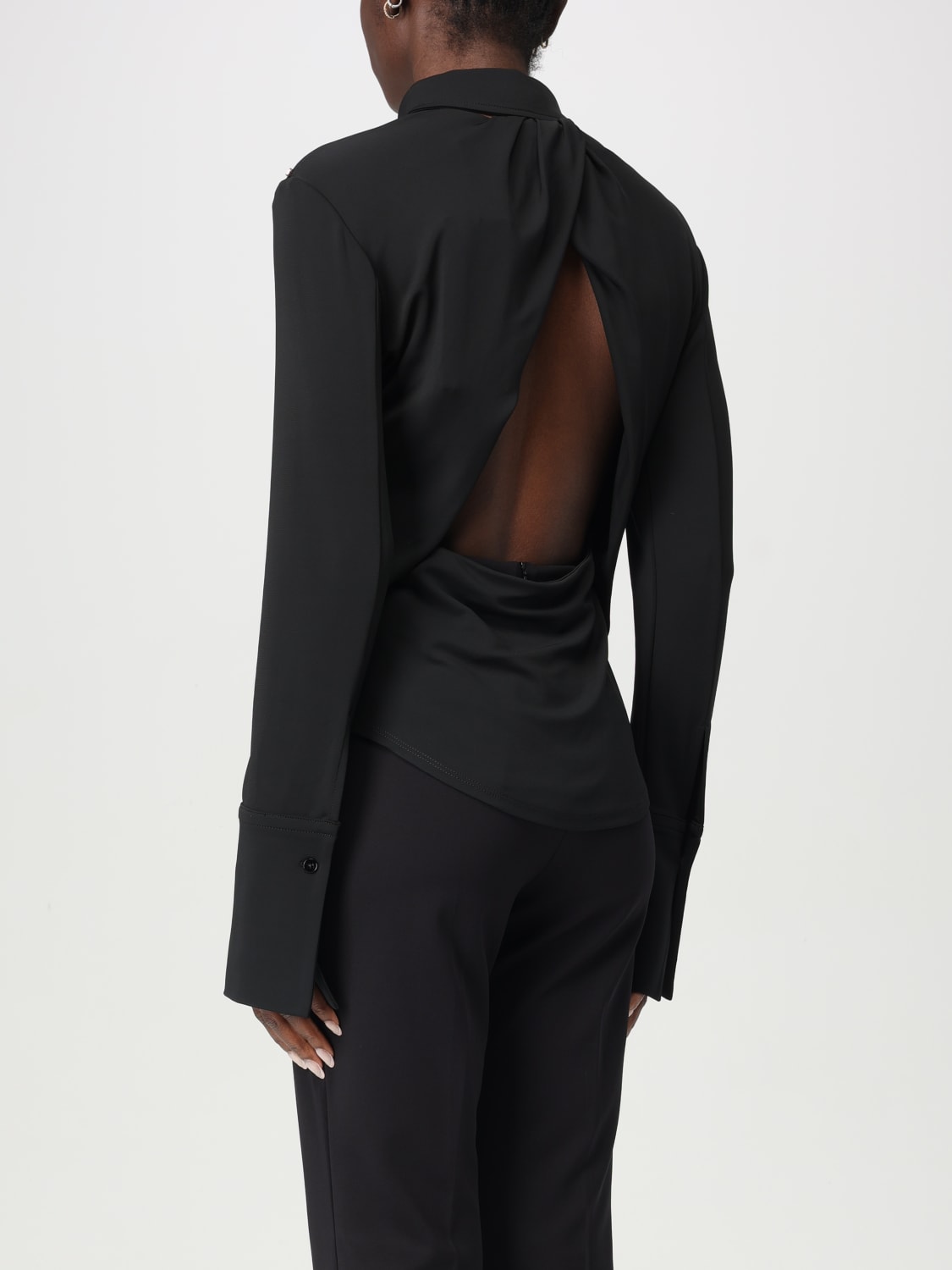 SPORTMAX CAMICIA: Camicia Sportmax in viscosa stretch , Nero - Img 3