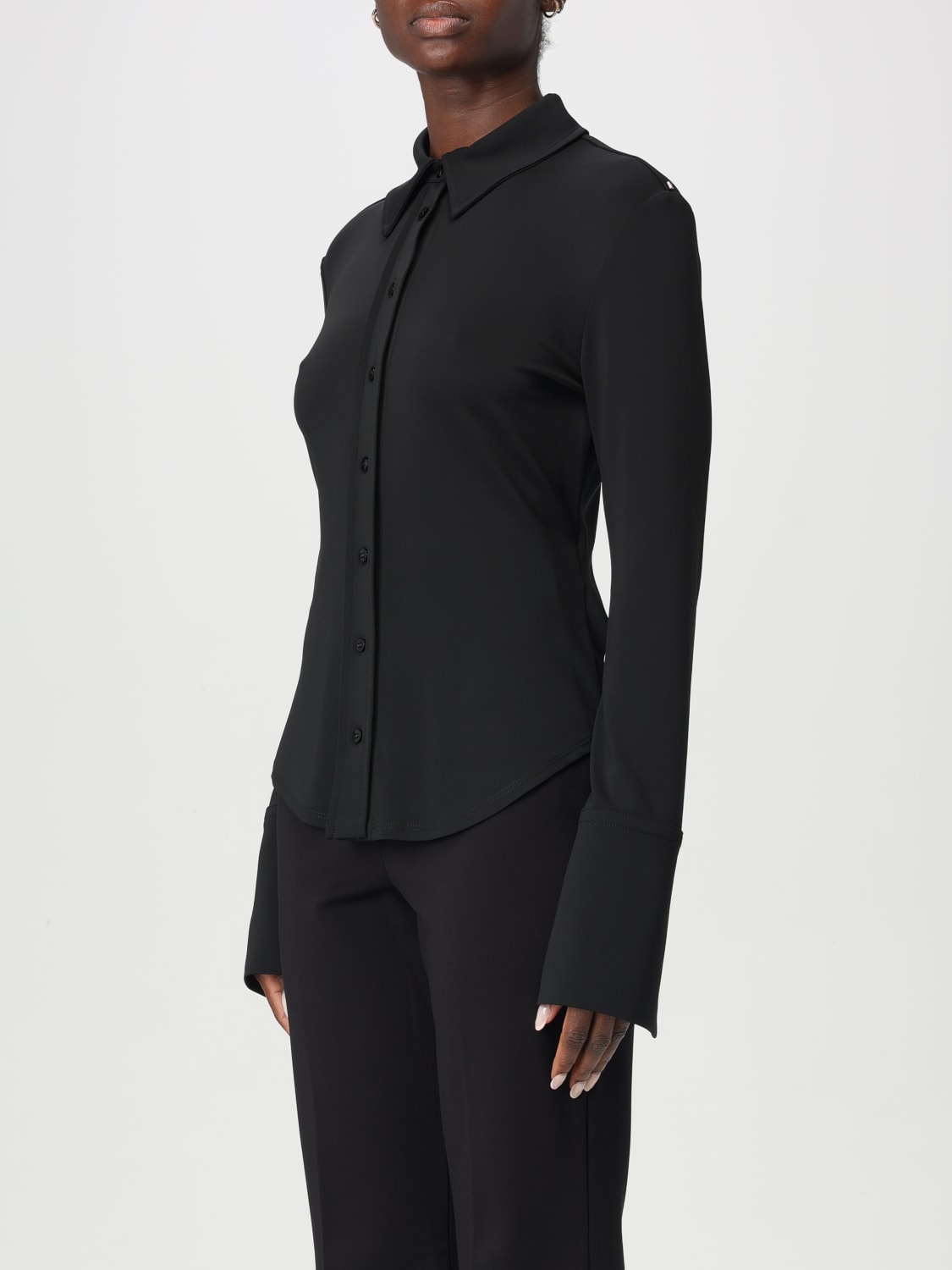 SPORTMAX CAMICIA: Camicia Sportmax in viscosa stretch , Nero - Img 4