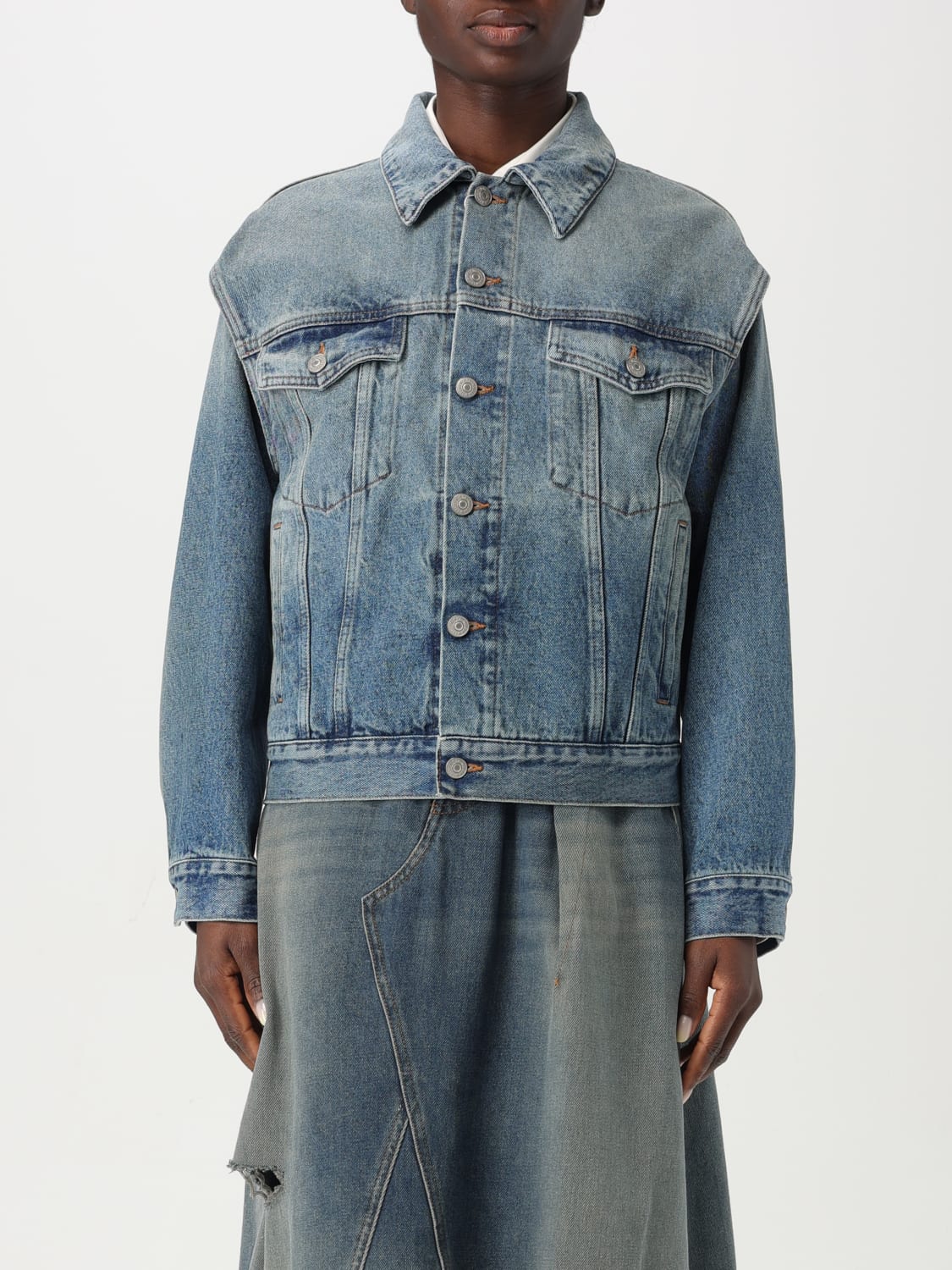 コート MM6 Maison Margiela OUTERWEAR (S52AM0308M30018) MM6 MAISON MARGIELA: Jacket woman - Blue | Mm6 Maison