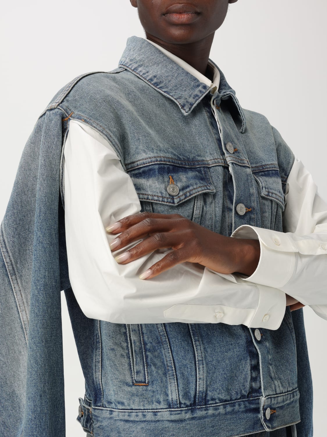 ジャケット MM6 MAISON MARGIELA Woman Jacket Blue S52AM0308M30018 965 MM6 MAISON MARGIELA: Jacket woman - Blue | Mm6 Maison