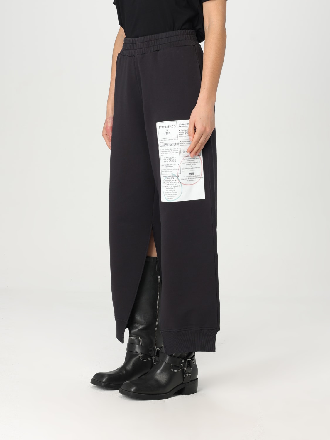MM6 MAISON MARGIELA PANTALONE: Pantalone MM6 Maison Margiela in cotone stretch , Nero - Img 4