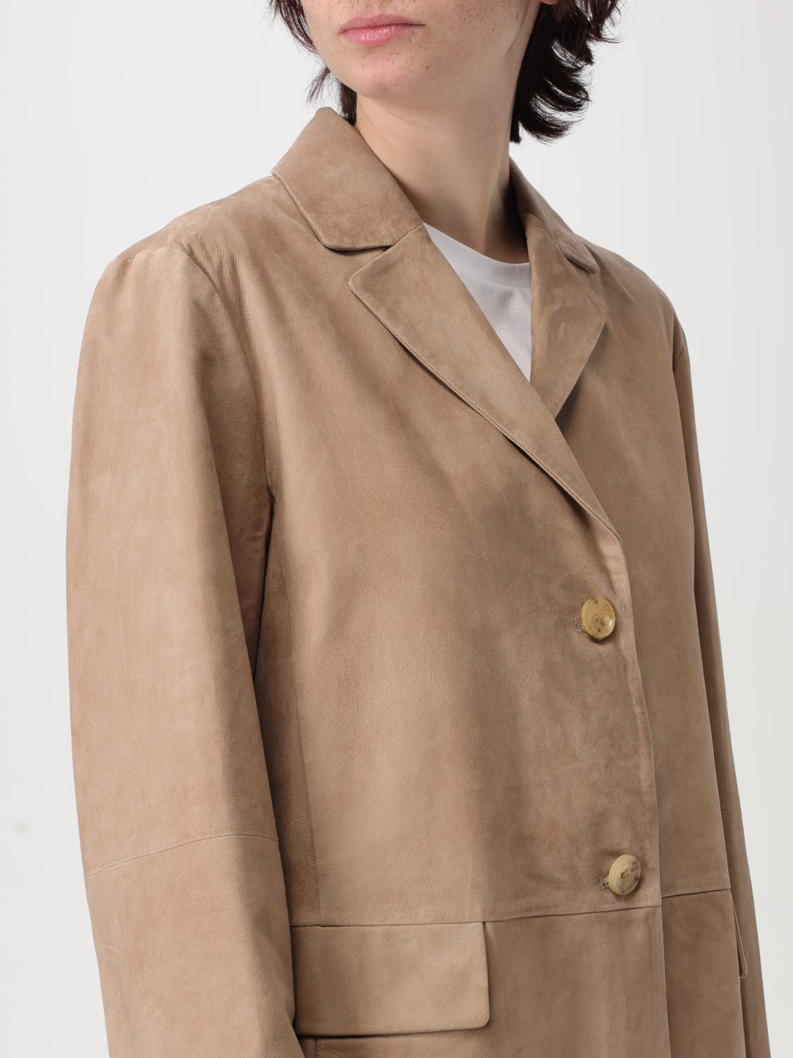 'S MAX MARA BLAZER: Blazer 'S Max Mara in pelle scamosciata , Beige - Img 4