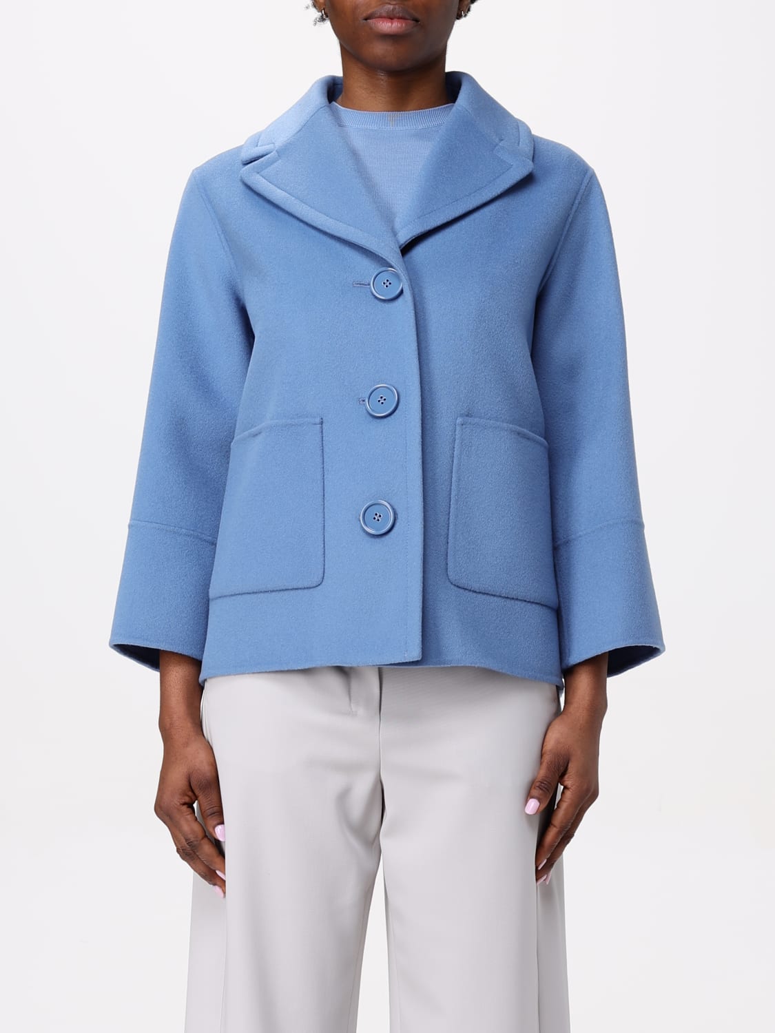'S MAX MARA GIACCA: Cappotto 'S Max Mara in lana vergine , Turchese - Img 1