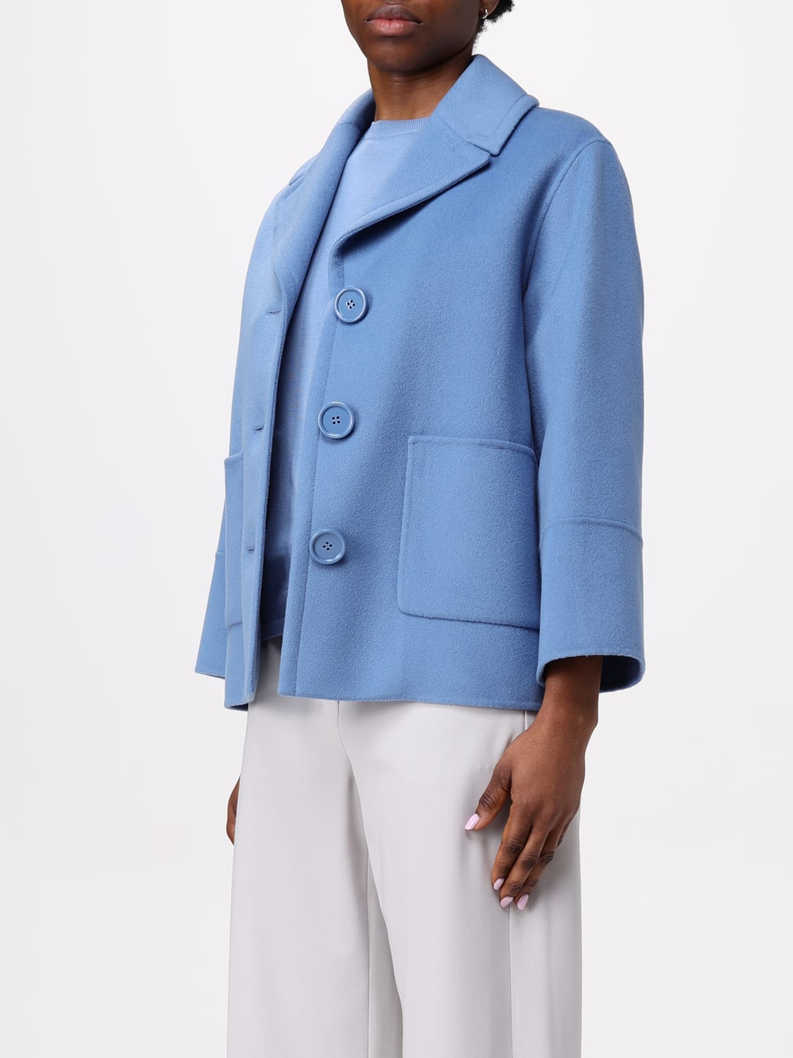 'S MAX MARA GIACCA: Cappotto 'S Max Mara in lana vergine , Turchese - Img 4