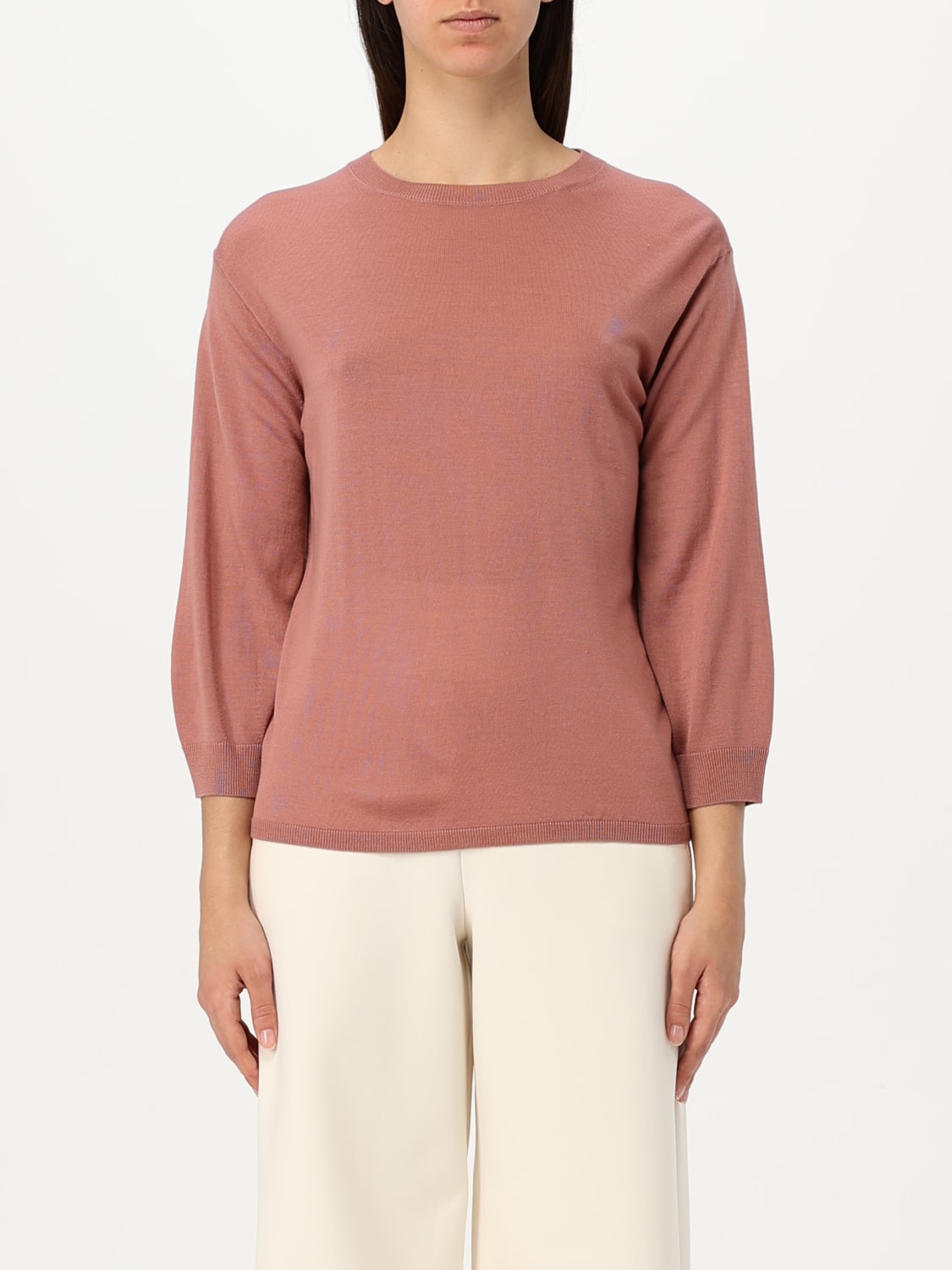 'S MAX MARA MAGLIA: Maglia in lana vergine basic 's Max Mara, Rosa - Img 1