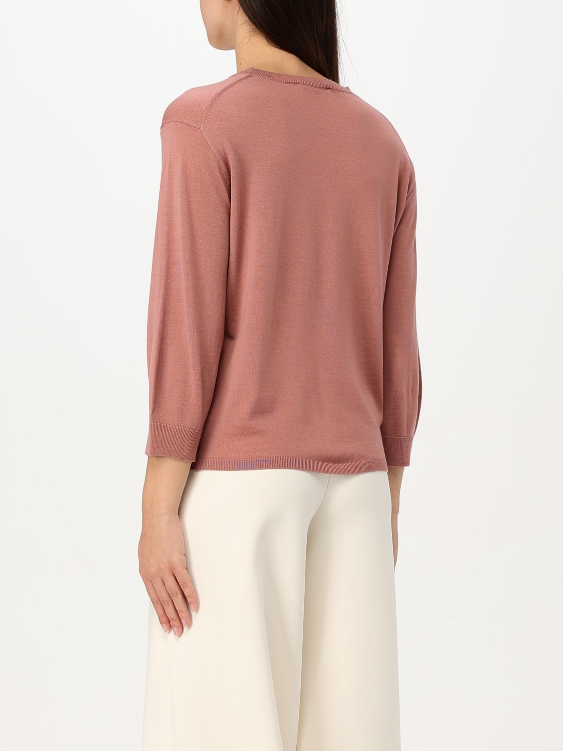 'S MAX MARA MAGLIA: Maglia in lana vergine basic 's Max Mara, Rosa - Img 2