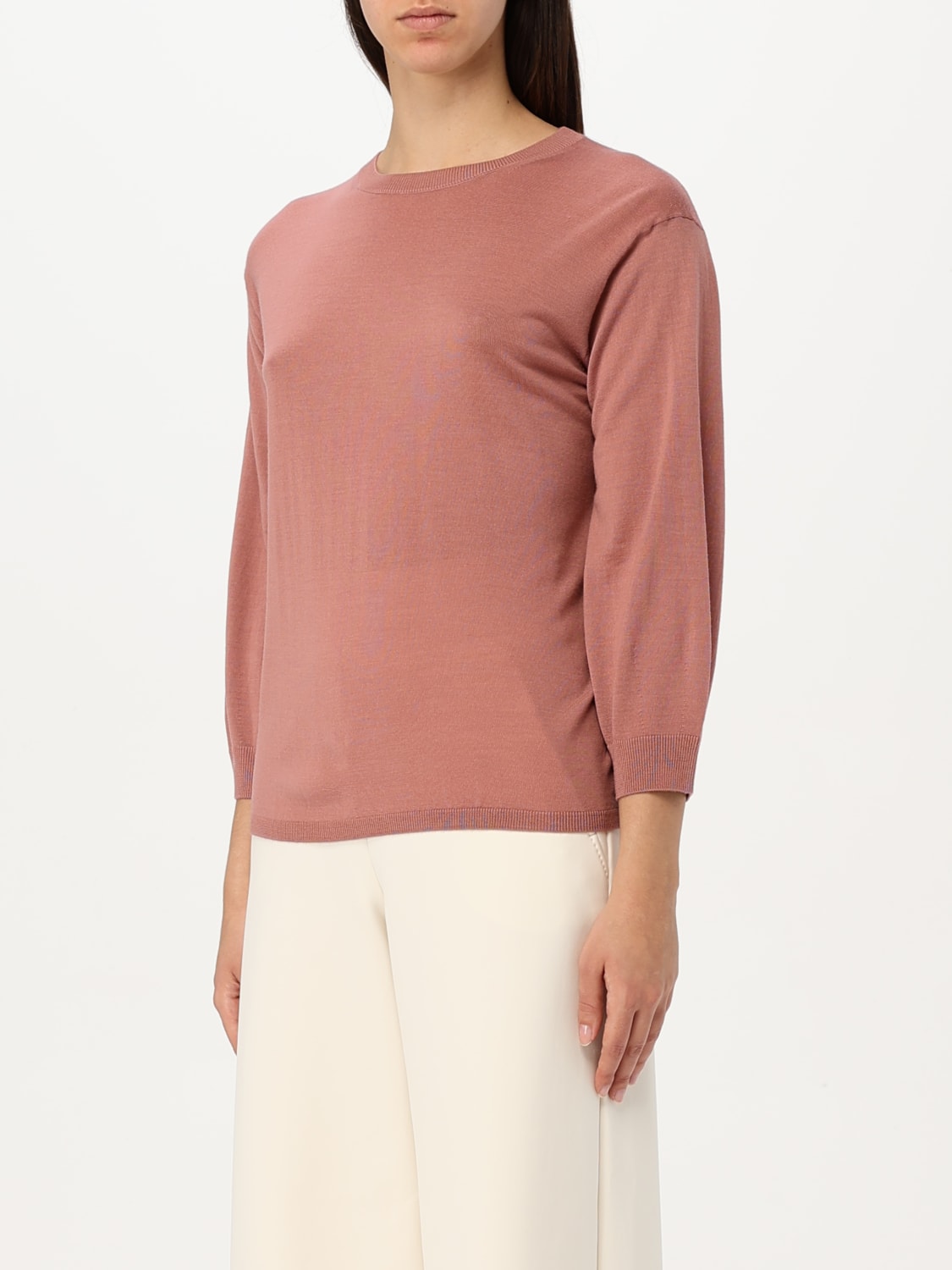 'S MAX MARA MAGLIA: Maglia in lana vergine basic 's Max Mara, Rosa - Img 3