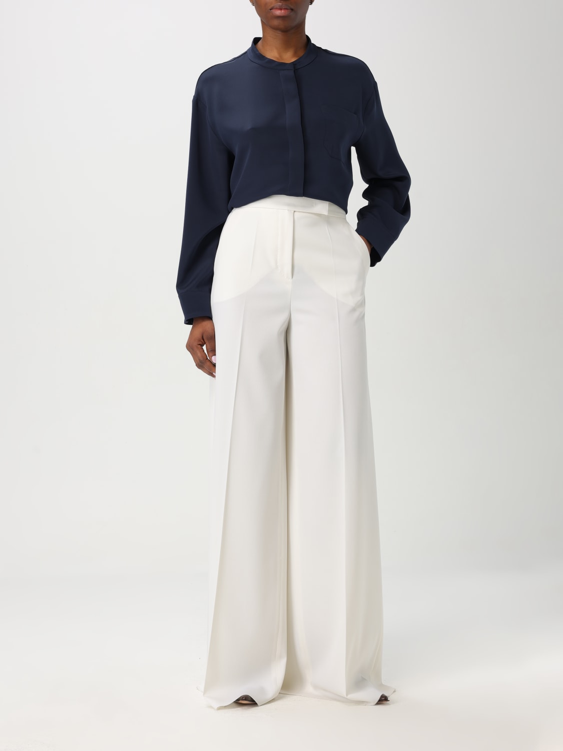 'S MAX MARA CAMICIA: Camicia classica 'S Max Mara in seta , Blue - Img 2