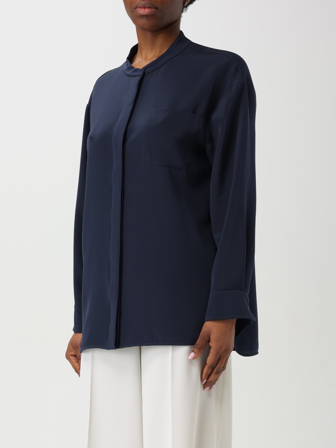 'S MAX MARA CAMICIA: Camicia classica 'S Max Mara in seta , Blue - Img 4