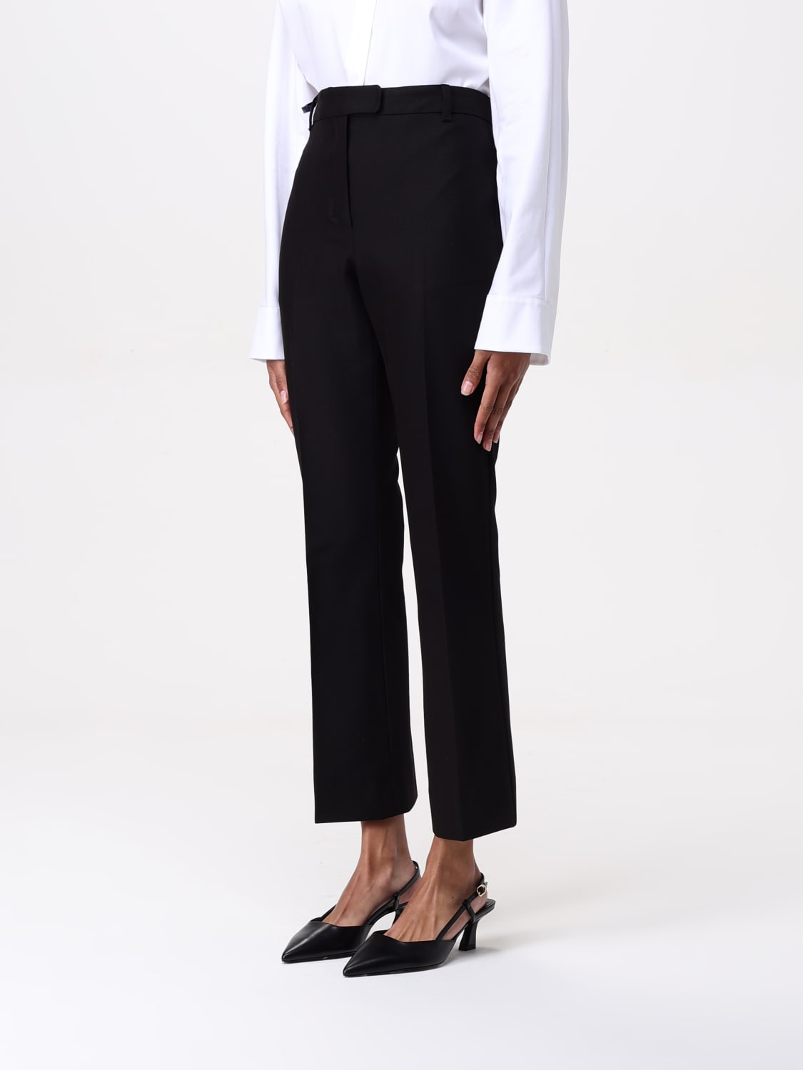 S MAX MARA PANTS Rebecca wide-leg high-rise linen trousers