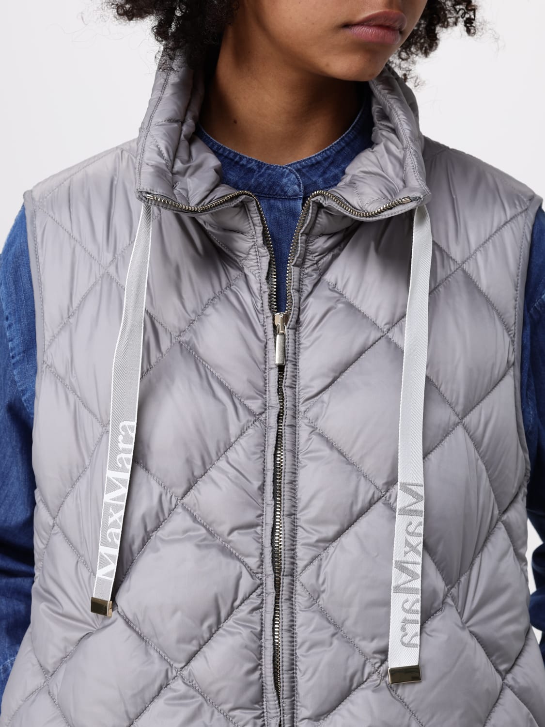 MAX MARA THE CUBE WAISTCOAT: Max Mara The Cube Tregic padded and quilted vest, Grey - Img 4