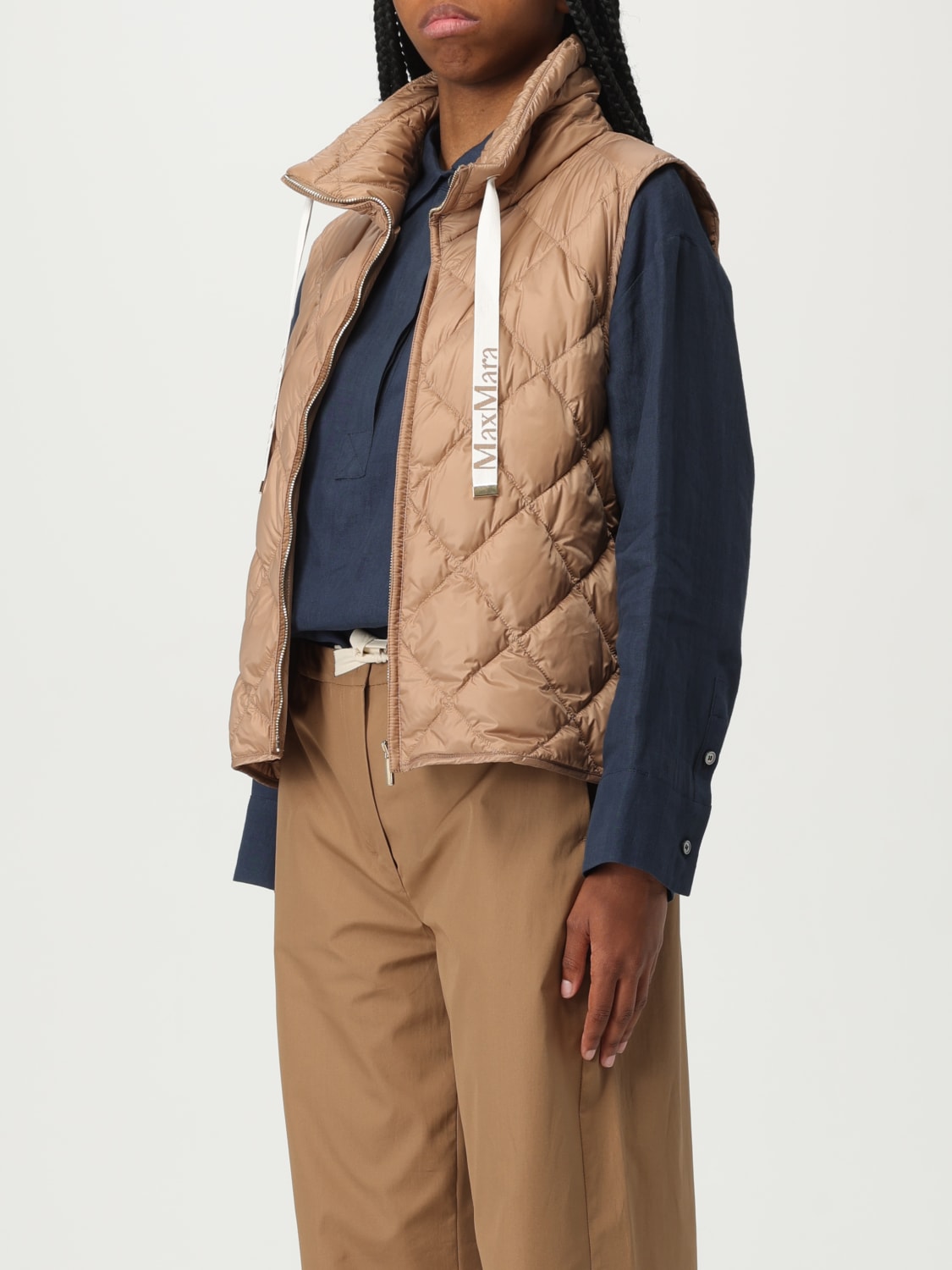 MAX MARA THE CUBE WAISTCOAT: Max Mara The Cube Tregic padded and quilted vest, Camel - Img 4