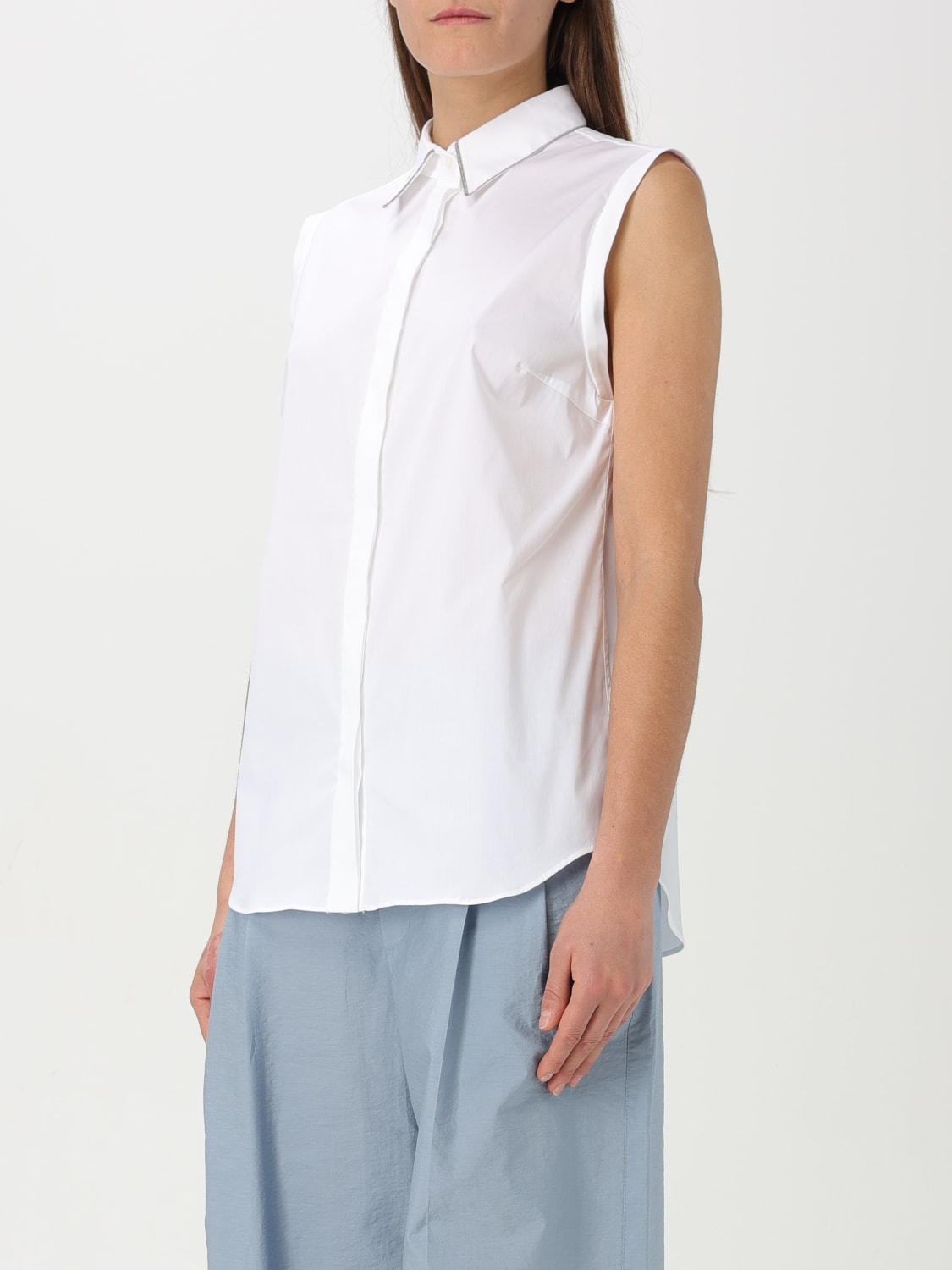 BRUNELLO CUCINELLI SHIRT: Brunello Cucinelli women's sleeveless shirt, White - Img 4