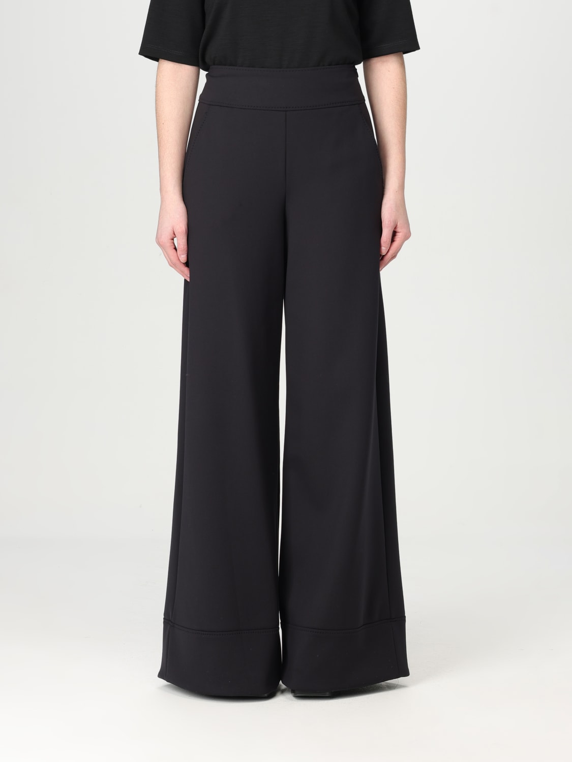 MAX MARA PANTALONE: Pantalone classico Max Mara in crêpe, Nero - Img 1