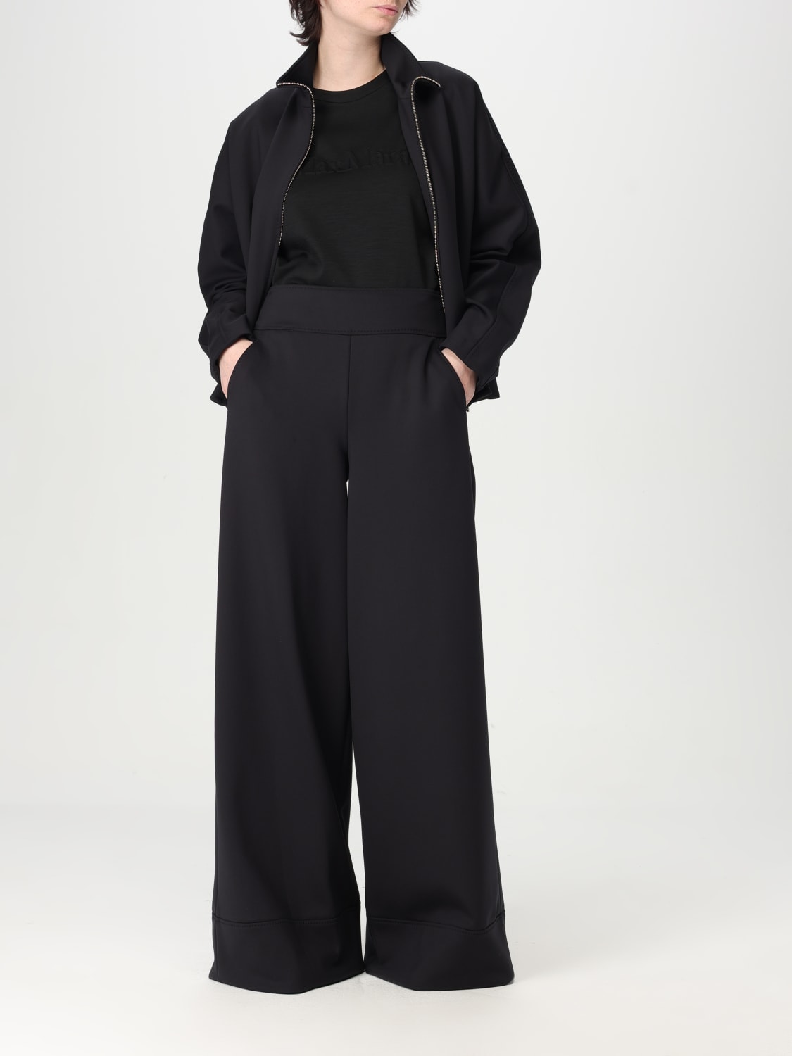 MAX MARA PANTALONE: Pantalone classico Max Mara in crêpe, Nero - Img 2