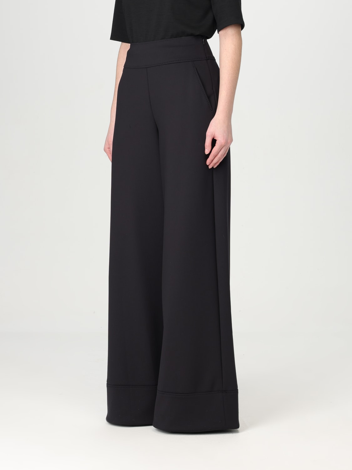 MAX MARA PANTALONE: Pantalone classico Max Mara in crêpe, Nero - Img 4