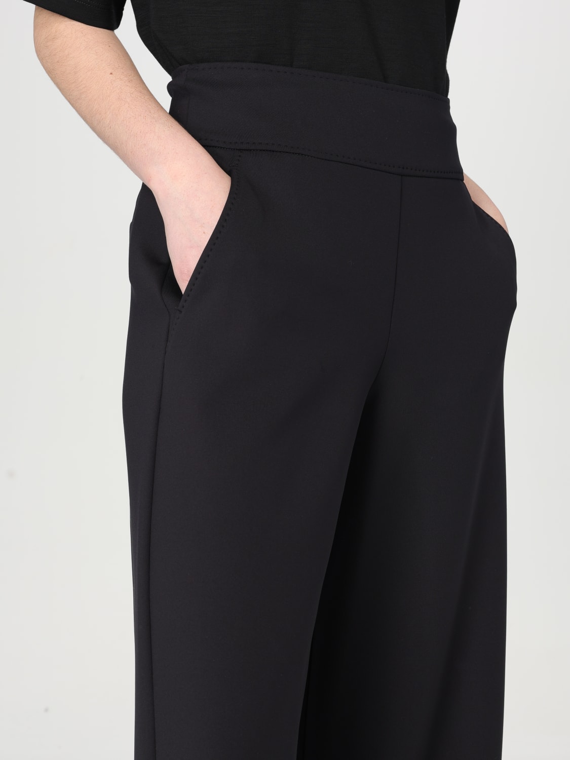 MAX MARA PANTALONE: Pantalone classico Max Mara in crêpe, Nero - Img 5