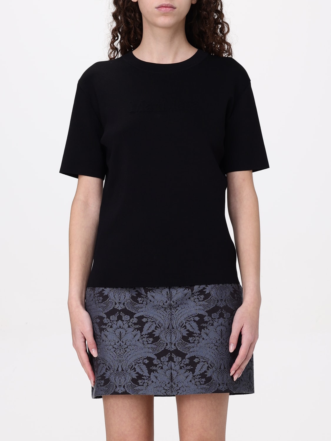 MAX MARA T-SHIRT: Max Mara viscose blend t-shirt, Black - Img 1