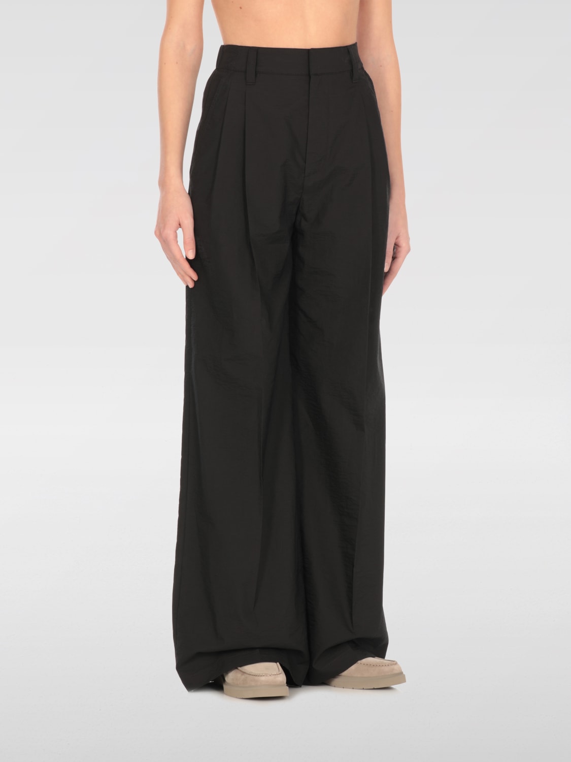 パンツ BRUNELLO CUCINELLI Woman Pants Black MP549P8356 C101 Brunello Cucinelli - Black Stretch Leather Leggings
