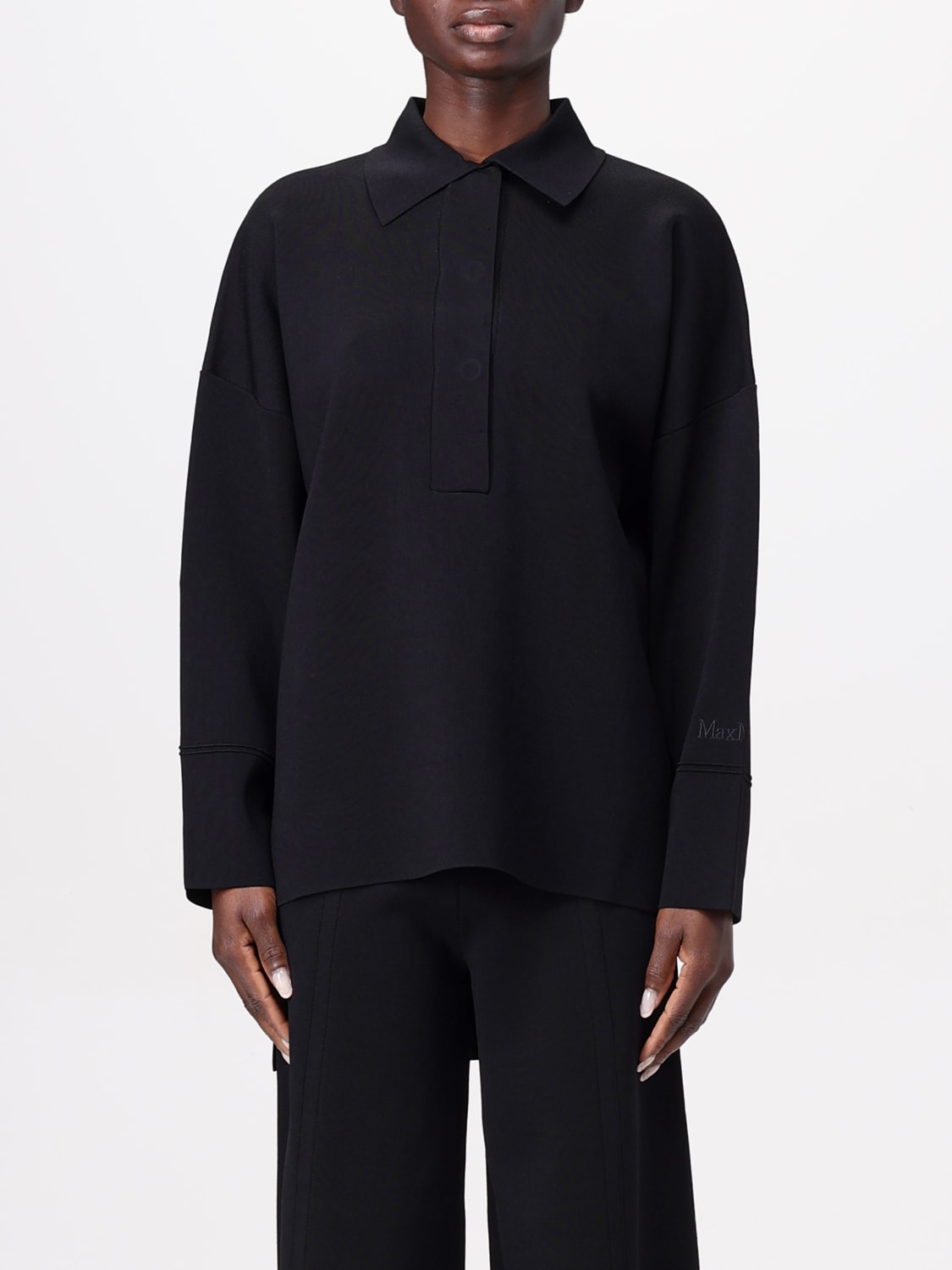 MAX MARA POLO: Polo Max Mara in misto viscosa , Nero - Img 1