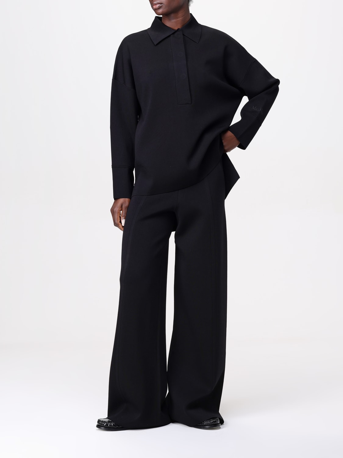 MAX MARA POLO: Polo Max Mara in misto viscosa , Nero - Img 2