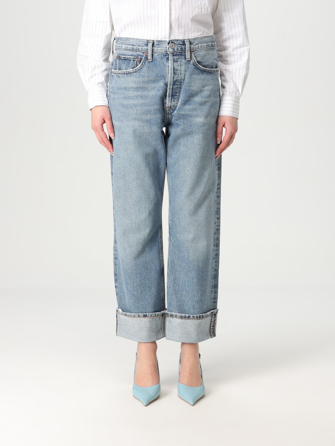 デニム・ジーパン AGOLDE Women Denim Pants A91571346DITCH Gray AGOLDE: Jeans woman - Denim | Agolde jeans A9157C1206 online