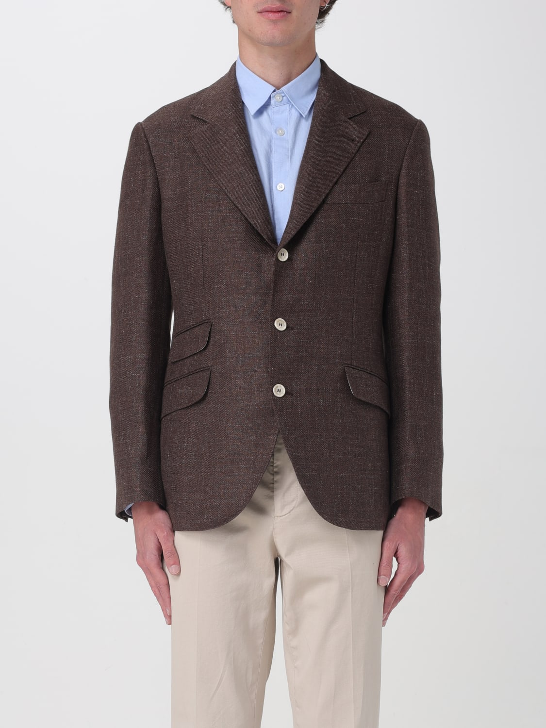 【BRUNELLO CUCINELLI】 JACKET Brunello Cucinelli - Dark Blue Hybrid Suede & Cotton Full