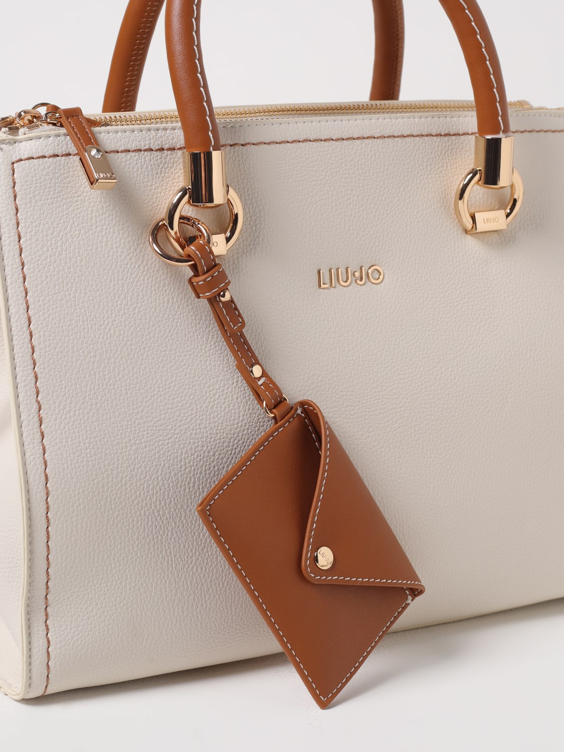 LIU JO BORSA MINI: Borsa Liu Jo in pelle sintetica a grana , Crema - Img 3