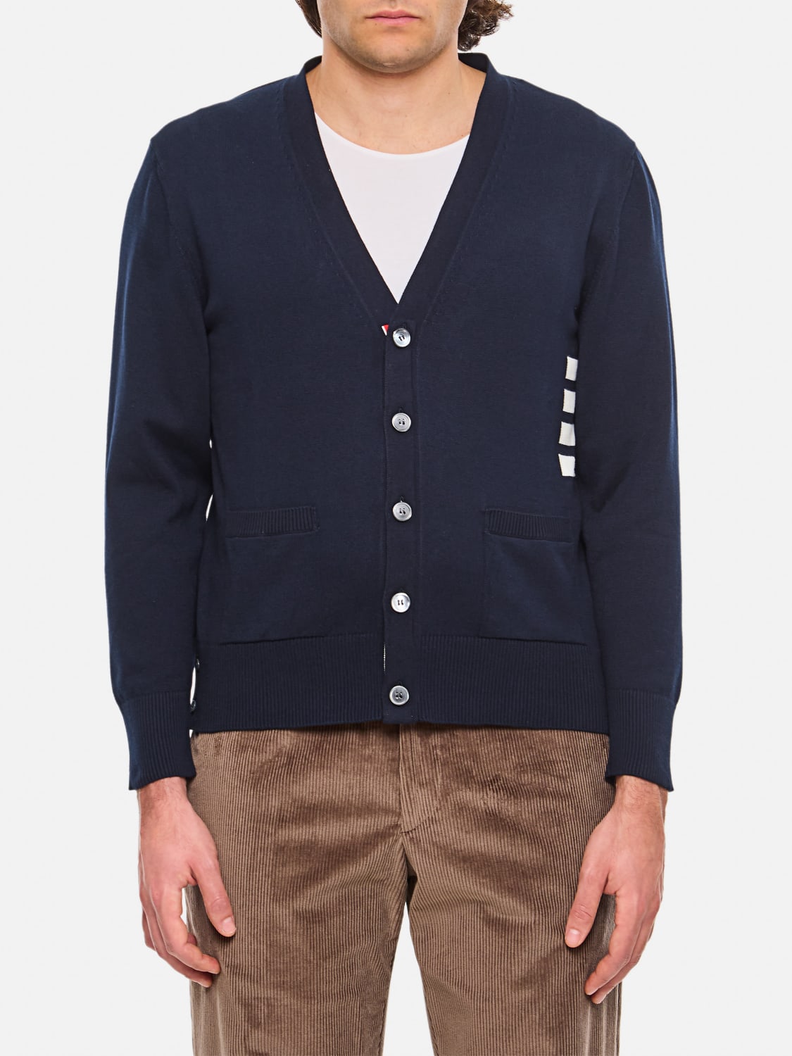 THOM BROWNE CARDIGAN: Pull homme Thom Browne, Bleu Marine - Img 1