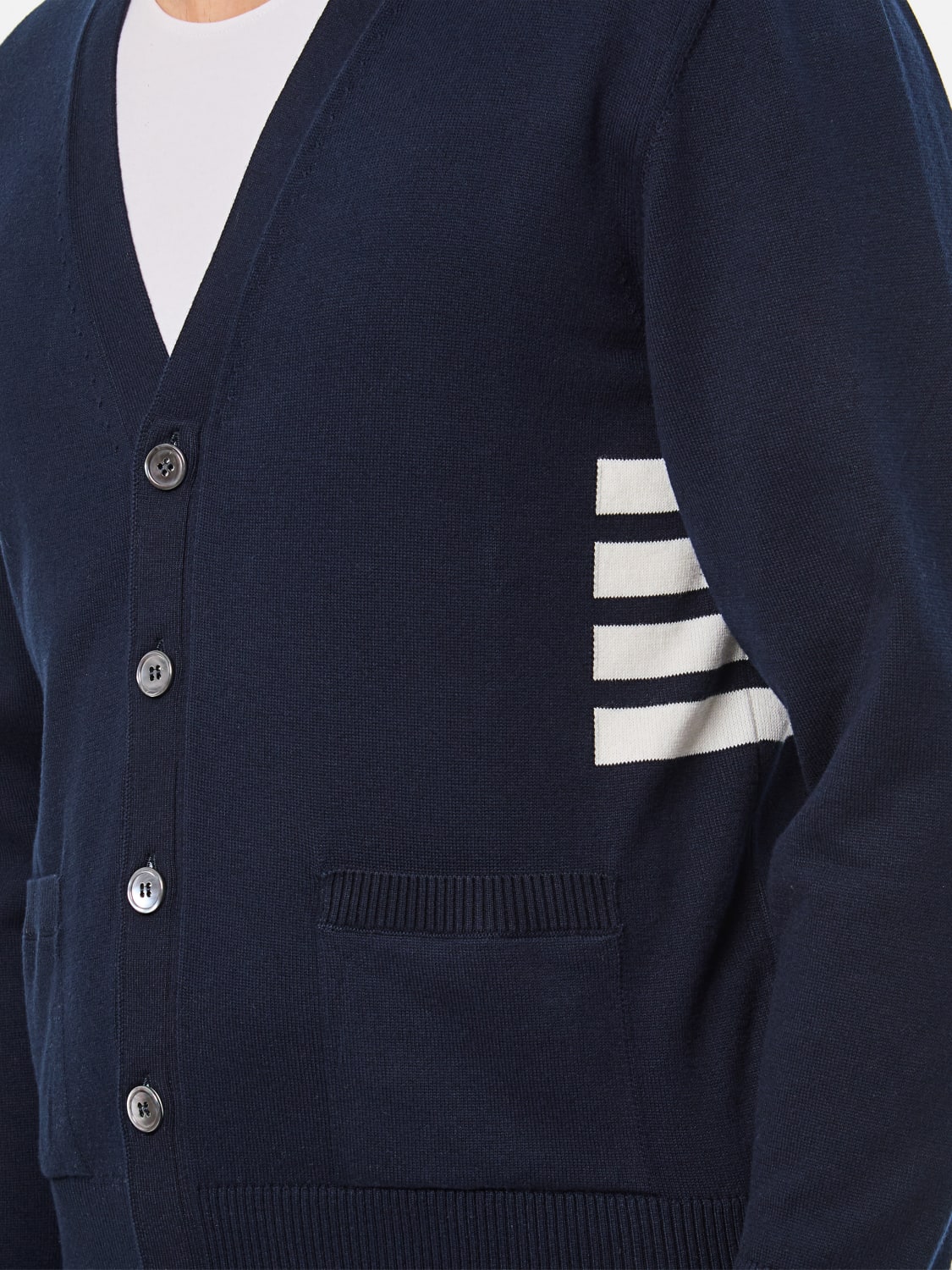 THOM BROWNE CARDIGAN: Pull homme Thom Browne, Bleu Marine - Img 4