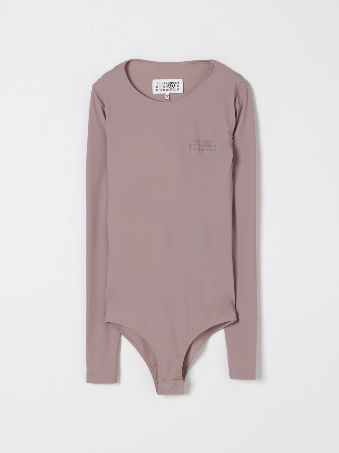 MM6 MAISON MARGIELA TOP E BLUSE: Body a maniche lunghe Mm6 Maison Margiela, Marrone - Img 2