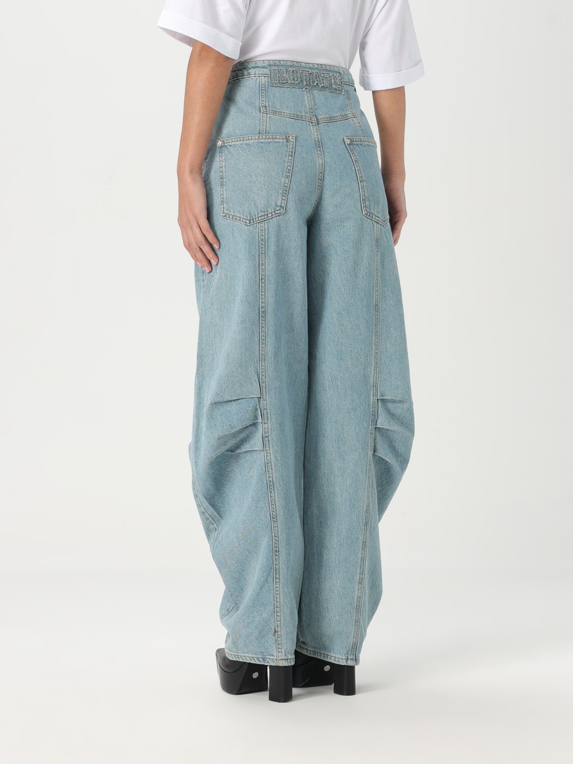 ROTATE JEANS: Pants woman Rotate, Beige - Img 2