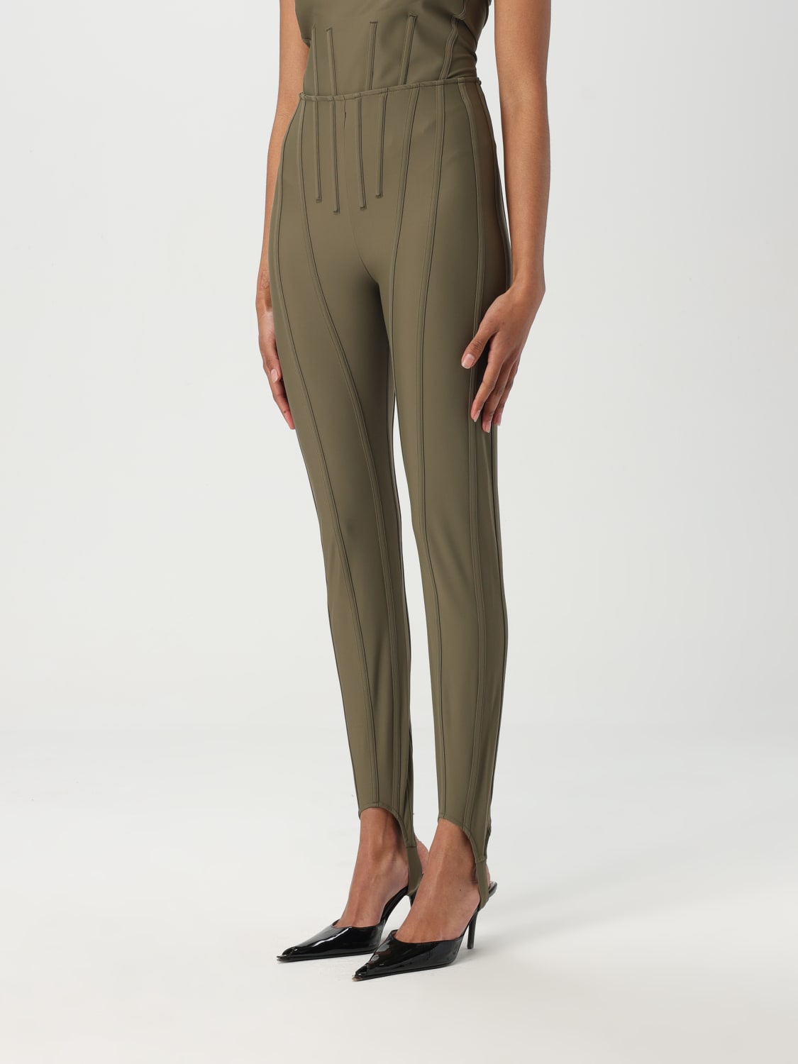 パンツ MUGLER Woman Pants Kaki 25P3PA0481842 5047 MUGLER: Pants woman - Kaki | Mugler pants 25P3PA0481842