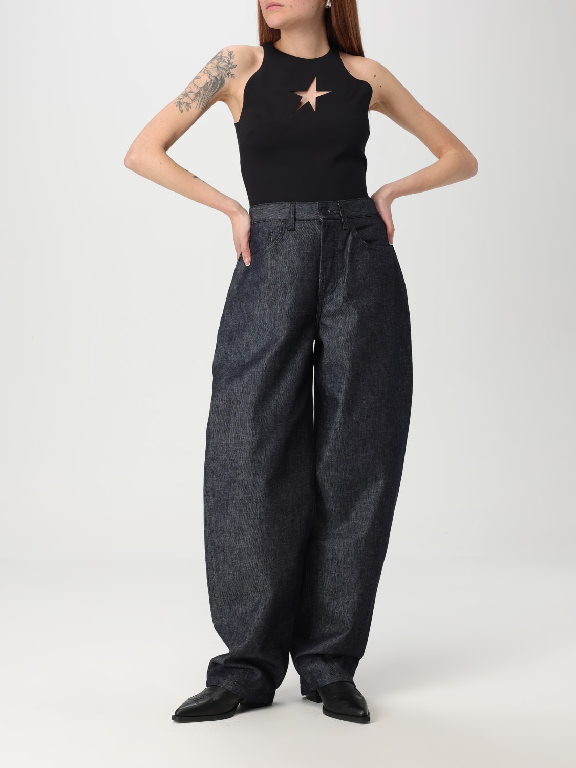 Tシャツ・カットソー MUGLER Women Tops 25P3TO0769859 1999 Black 25P3TO0769859_1999_467_1.jpg?v