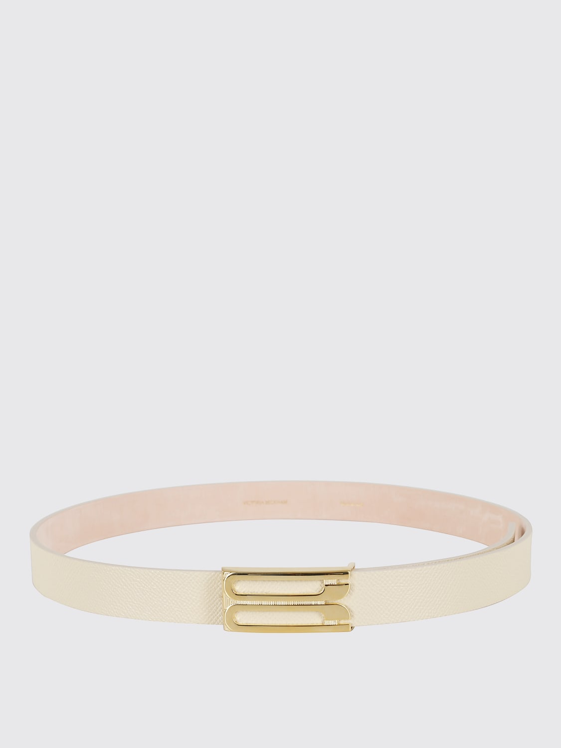 VICTORIA VICTORIA BECKHAM CINTURA: Cintura Victoria Victoria Beckham in pelle a grana, Avorio - Img 1