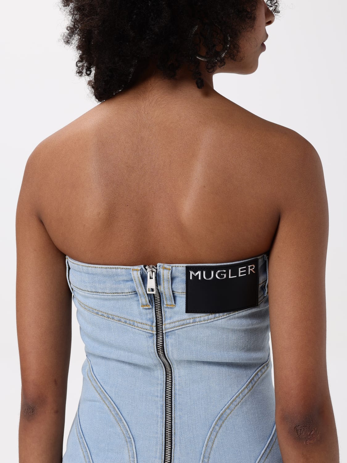 MUGLER: Dress woman - Blue | Mugler dress 25P6RO1616242