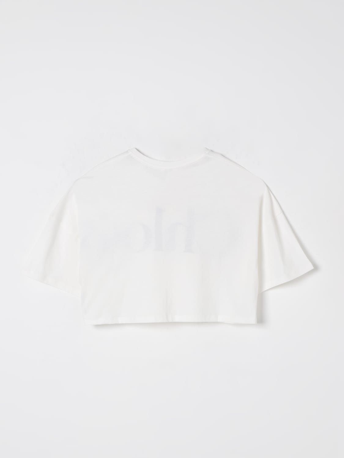 CHLOÉ T-SHIRT: T-shirt cropped Chloé in cotone con logo , Bianco - Img 2