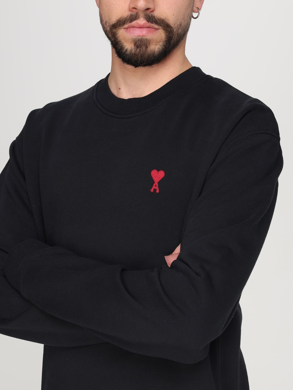 AMI PARIS: Sweater men - Black | Ami Paris sweatshirt BFUSW035730