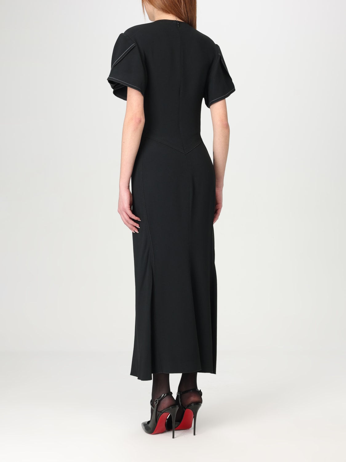 VICTORIA VICTORIA BECKHAM ABITO: Abito basic Victoria Victoria Beckham in cotone stretch , Nero - Img 2