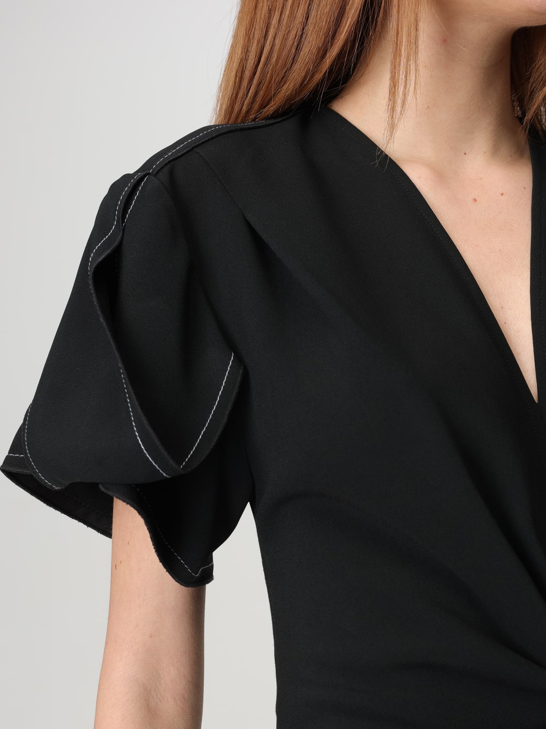 VICTORIA VICTORIA BECKHAM ABITO: Abito basic Victoria Victoria Beckham in cotone stretch , Nero - Img 4