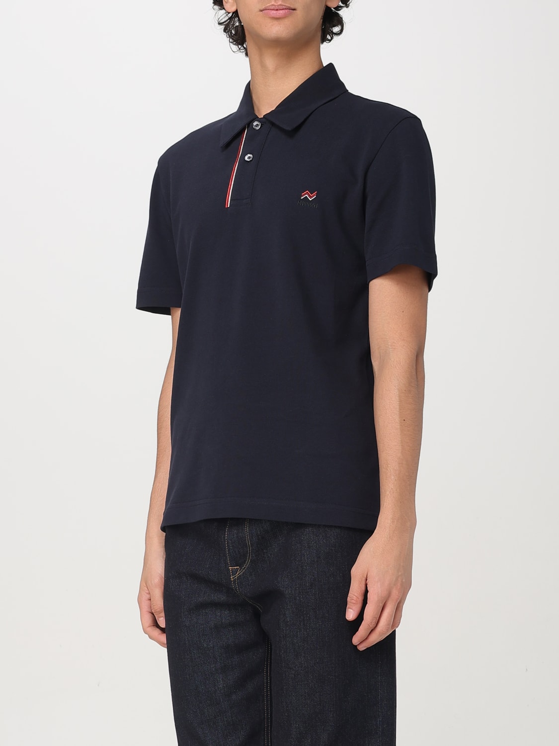 MISSONI POLO: Polo in cotone Missoni con logo ricamato, Blue - Img 4