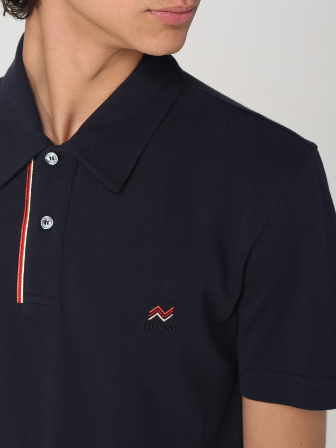 MISSONI POLO: Polo in cotone Missoni con logo ricamato, Blue - Img 5
